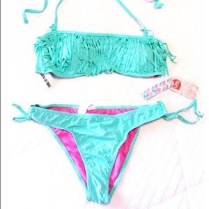 DO NOT BUY! Brand New With Tags 2pcs Mint Fringe Bikini